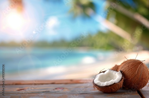 Coconuts on a Beach