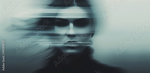 Woman's Profile With Motion Blur