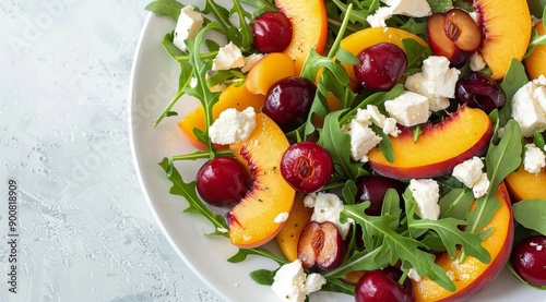 Peach, Cherry, and Feta Salad