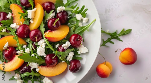 Peach, Cherry, and Feta Salad