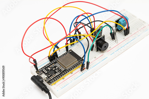 DIY prototype electronic project on a breadboard