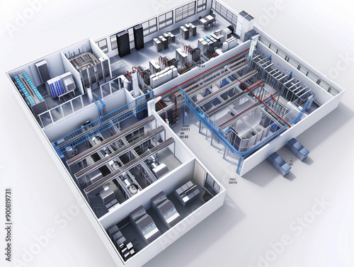 a schematic layout of a data center floor plan