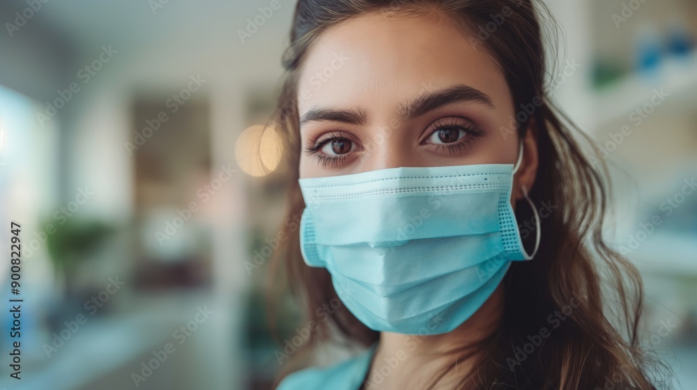 Dentist's assistant with face mask Dentist's assistant with face mask