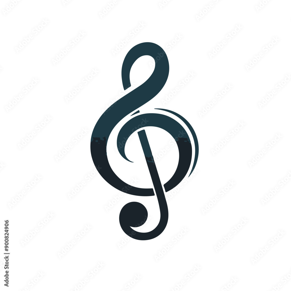 Treble clef isolated on white background. Vector icon Treble clef isolated on white background. Vector icon