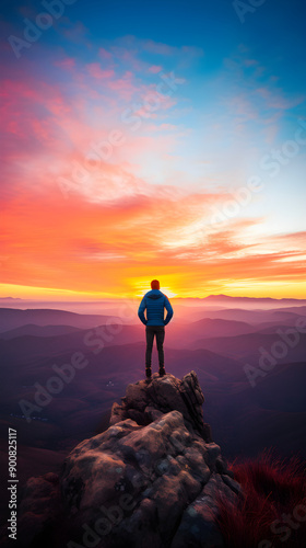 Triumph of Perseverance: Mesmerising Sunset Over Mountain Peaks © Derek