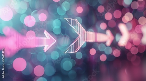 Abstract Arrows With Bokeh Lights
