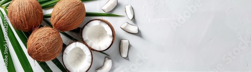 Coconut and Palm Leaf Still Life