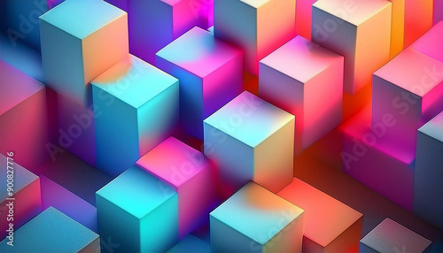 Abstract 3d cube gradient background photo