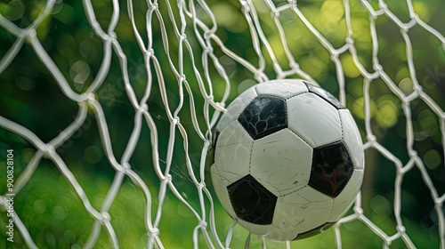 Soccer Ball Striking Net in Dynamic Goal Moment