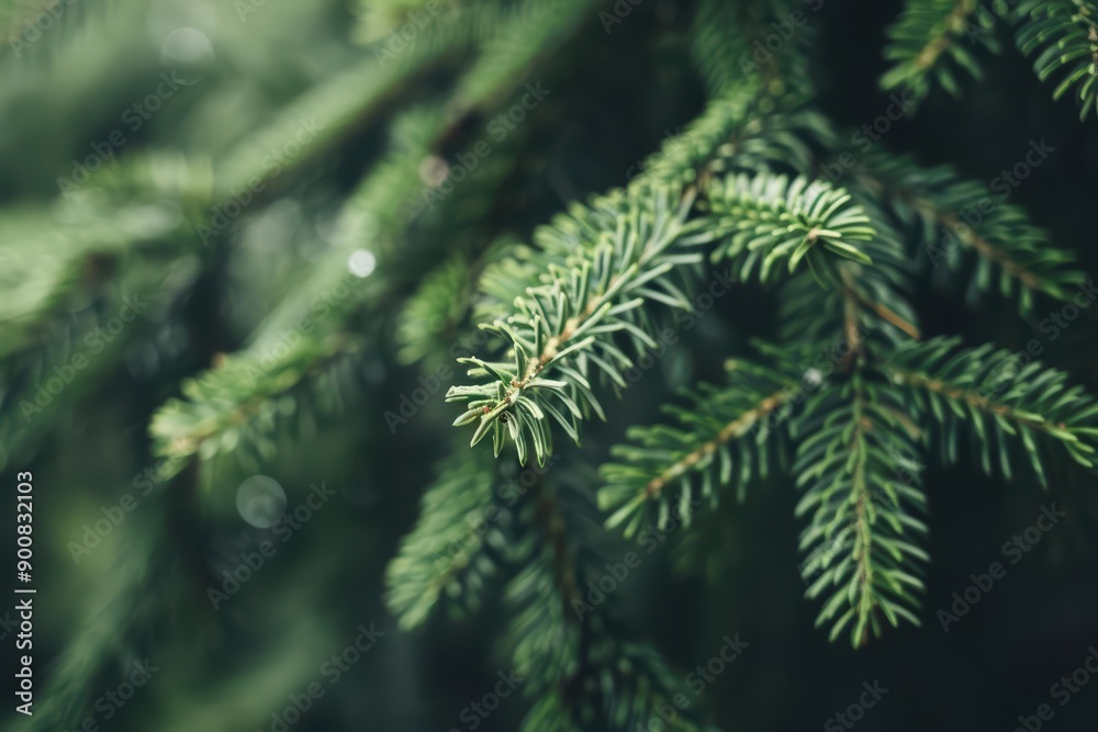 Splash of vivid greenery in a fir forest Splash of vivid greenery in a fir forest
