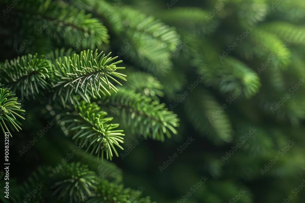 Splash of vivid greenery in a fir forest