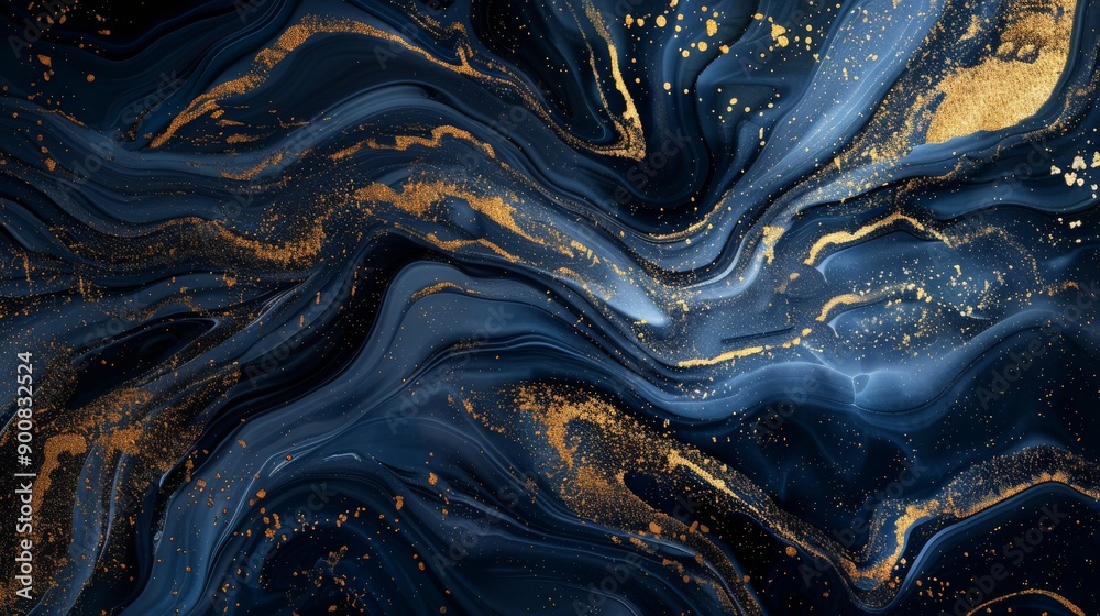 Abstract fluid art piece with dark blue and gold swirling patterns, creating a dynamic and luxurious feel. Great for modern, sophisticated designs. Abstract fluid art piece with dark blue and gold swirling patterns, creating a dynamic and luxurious feel. Great for modern, sophisticated designs.