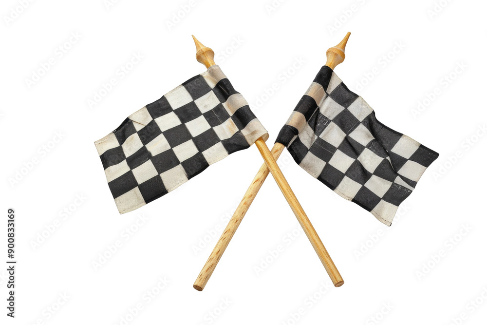 Fototapeta premium racing flag isolated on white