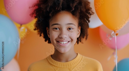 Woman Smiling With Balloons