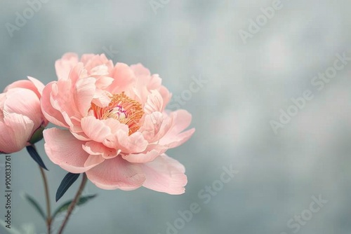Pink Roses and White Flowers on a White Background