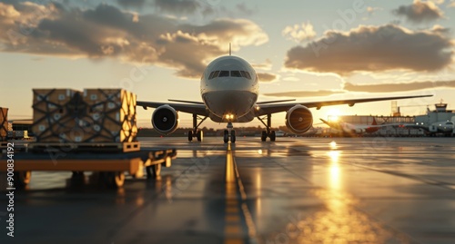 Airplane Cargo Loading at Airport