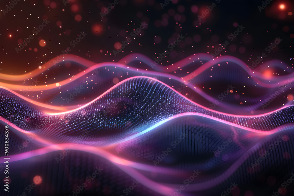 futuristic digital abstract background, vibrant waves, wave particles, glowing lights, technological depth, mesmerizing colors, ideal for marketing, education, tech industries, emotional resonance futuristic digital abstract background, vibrant waves, wave particles, glowing lights, technological depth, mesmerizing colors, ideal for marketing, education, tech industries, emotional resonance