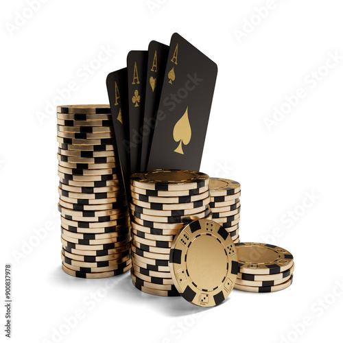 Poker chips and cards