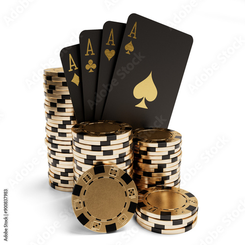 Poker chips and cards