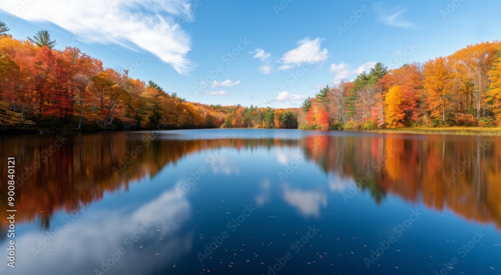 Autumn Reflections in a New England Lake Autumn Reflections in a New England Lake