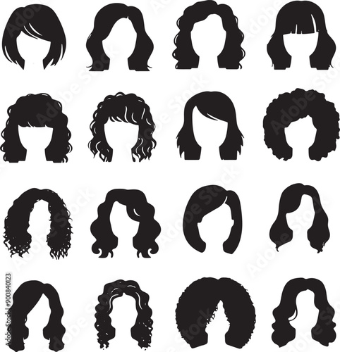 Womans Hairstyles Silhouette Collection