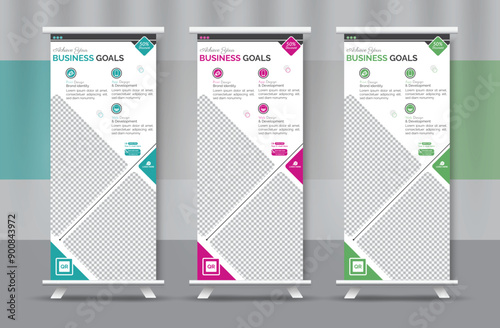 Elegant and Modern Roll Up Banners Design Templates for Business Promotions