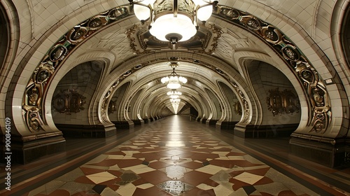 Moscow metro station Arbatskaya.  photo