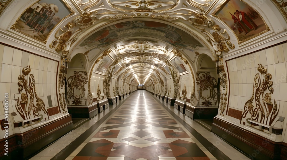 Obraz premium Moscow metro station Arbatskaya. 