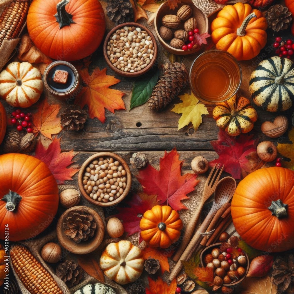 autumn still life with pumpkin