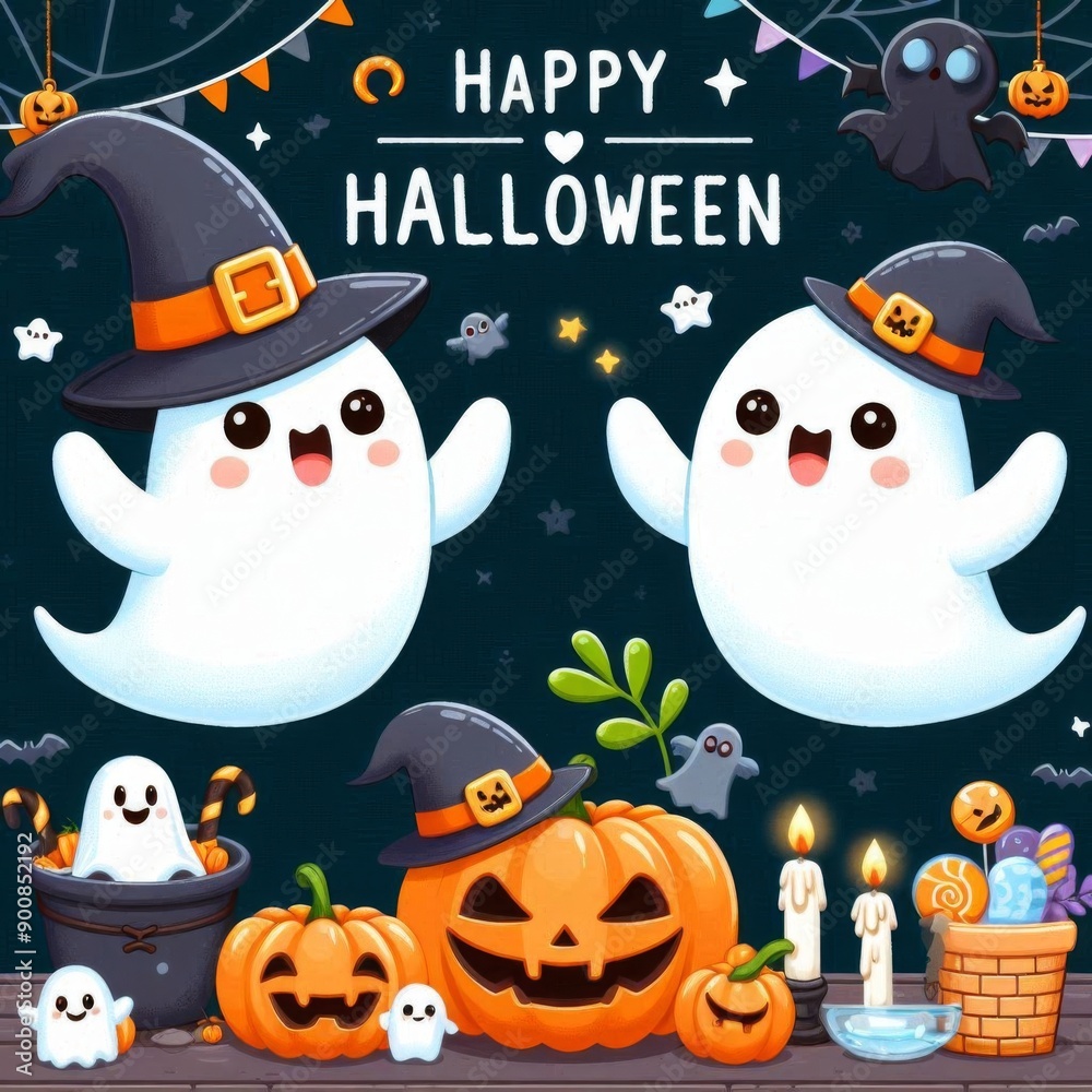 Obraz premium halloween background with pumpkin