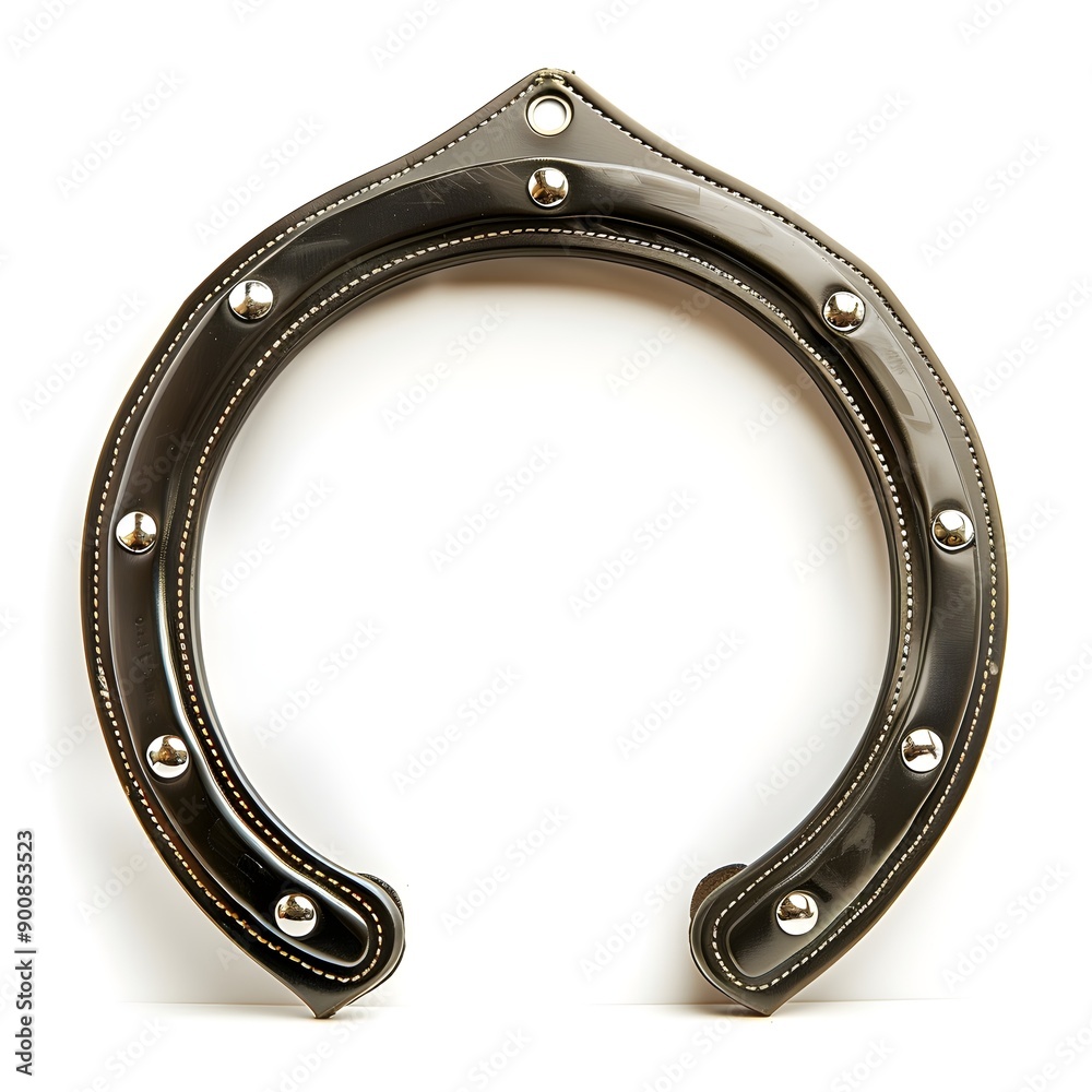 This image features a weathered iron horseshoe, showcasing traditional craftsmanship with its rivets and sturdy design. It serves as a timeless symbol of good luck and protection, reflecting rustic he This image features a weathered iron horseshoe, showcasing traditional craftsmanship with its rivets and sturdy design. It serves as a timeless symbol of good luck and protection, reflecting rustic he