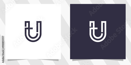 letter ut tu logo design vector