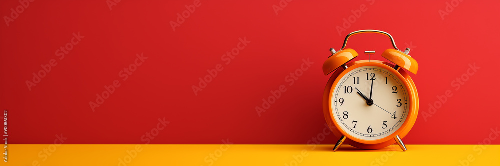 A red alarm clock A red alarm clock