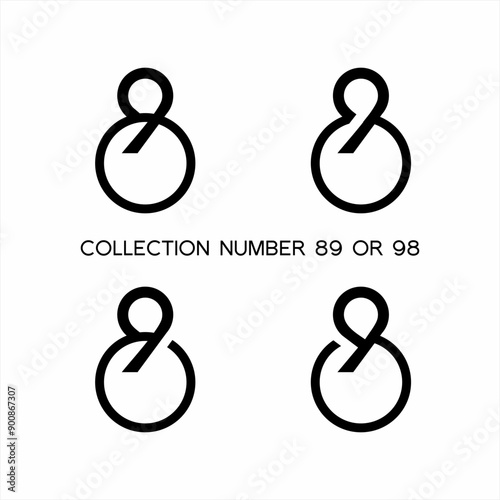Collection of unique and simple number 89 or 98 logo designs.