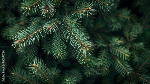 Festive Greenery. Christmas tree branches background