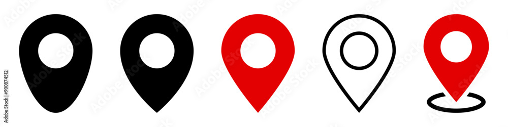Location icon set, Map pin place marker. location pointer icon symbol in flat style. Location pin icon, Navigation sign