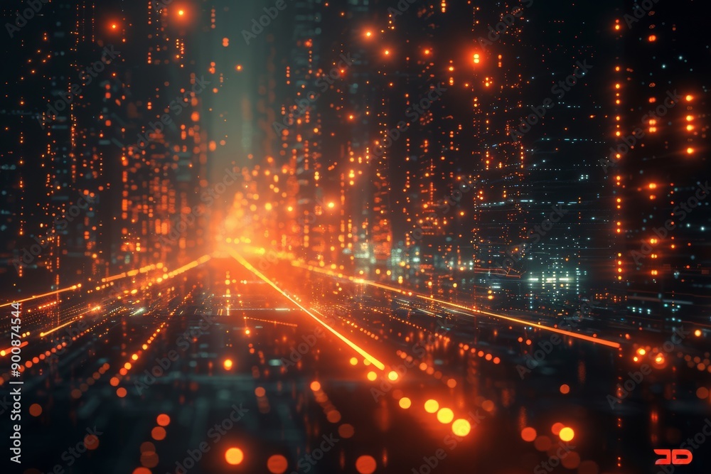 Obraz premium A sophisticated high-tech design integrating detailed information technology graphs and contemporary tech patterns. Generative AI