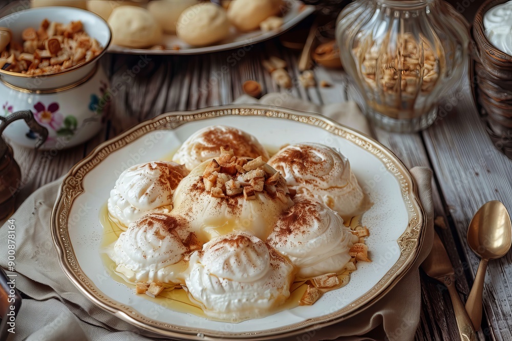 Photo Turkish baklava with walnuts Photo Turkish baklava with walnuts