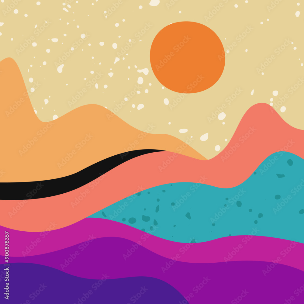 Abstract Colorful Sunset Landscape Abstract Colorful Sunset Landscape