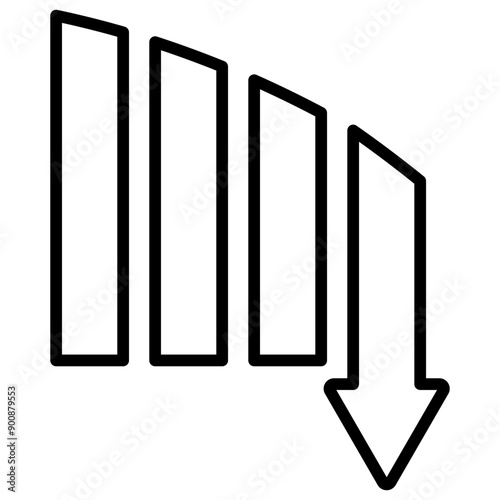 Down graph icon