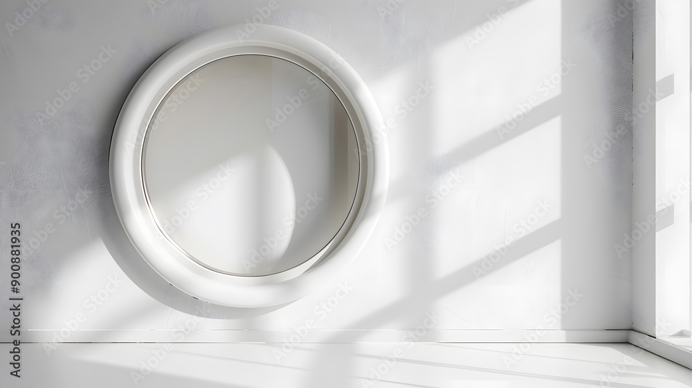 Fenêtre ronde, hublot, fond blanc Fenêtre ronde, hublot, fond blanc