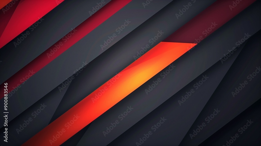 Obraz premium Abstract Geometric Background with Red and Orange Stripes - Modern Illustration for Graphic Design