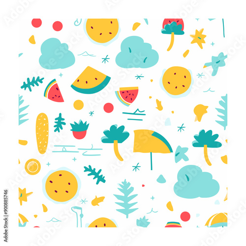Summer, simple 2D svg vector illustration