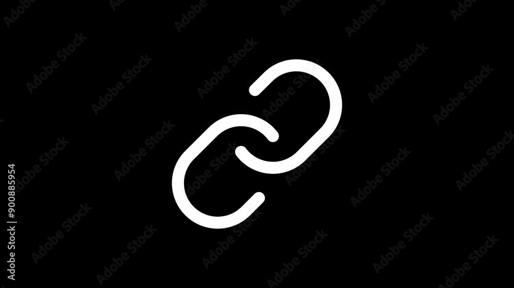 Link Icon Animation 4K Video With Black Background. Icon Animation Link Icon Animation 4K Video With Black Background. Icon Animation