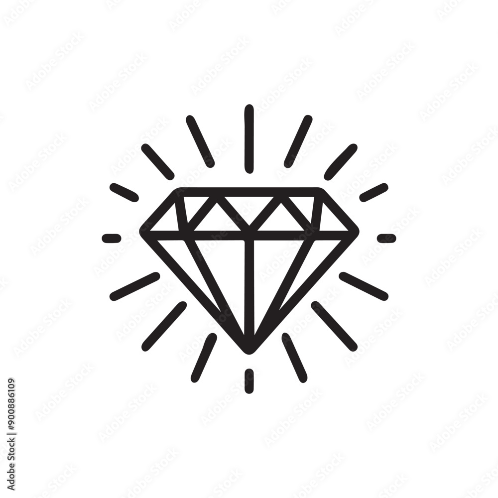 Diamond icon crystal jewelry fashion vector black design. Diamond icon crystal jewelry fashion vector black design.