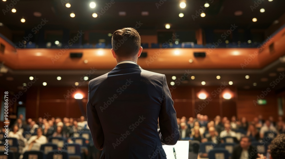Fototapeta premium Business presentations, conducting sales meetings, photos, auditorium presentations
