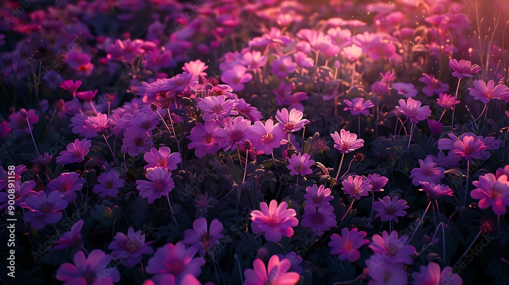 Beautiful spring meadow with pink tulips in the sunlight. Beautiful spring meadow with pink tulips in the sunlight.