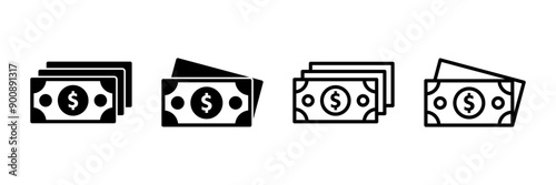 Money icon vector isolated on white background. Money vector icon. Dollar icon