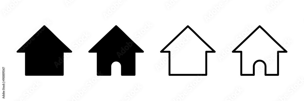 Home icon vector isolated on white background. House vector icon. Address Home icon vector isolated on white background. House vector icon. Address