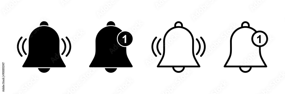 Naklejka premium Bell Icon vector isolated on white background. Notification symbol. Bell vector icon